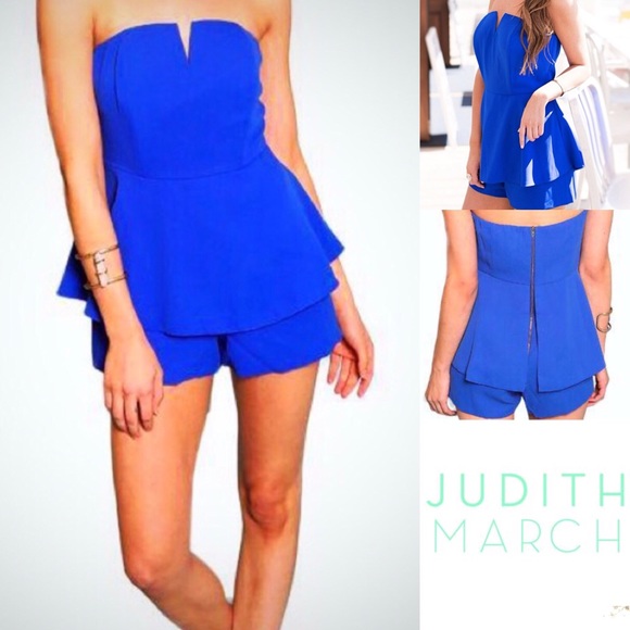 Judith March Pants - Judith March Neon Peplum Romper
